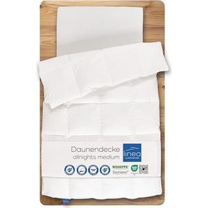 Böhmerwald Linea by Allnights Knuffeldeken, licht, 200 x 200, 100% nieuwe veren en dons, geschikt voor mensen met allergieën, wasbaar tot 60 °C, geproduceerd in Duitsland