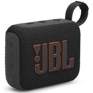 JBL GO4 Bluetooth-luidspreker, USB C-opladen, IP67, stofdicht, waterdicht, compatibel met apps, passieve radiator, draagbaar, zwart
