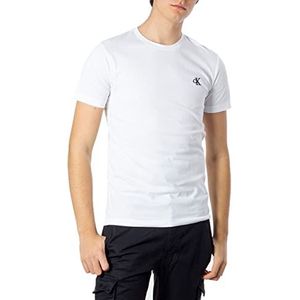 Calvin Klein Jeans S/S gebreide tops helder wit, Helder Wit, 3XL grote maten tall