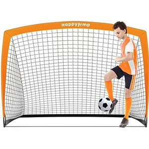 Happy Jump Voetbaldoel pop-up voetbal net paal voor tuin training feestelijk cadeau -5'x3'6"" (oranje) -1 Pack