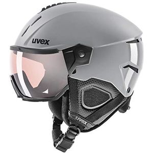 uvex instinct visor pro v - skihelm voor dames en heren - met vizier - individueel passysteem - rhino - 56-58 cm