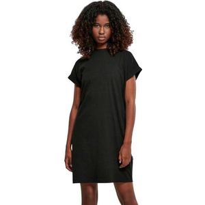 Urban Classics Damesjurk met logo-print op de rug, T-shirtjurk voor vrouwen, regenboog, verkrijgbaar in 4 kleuren, maten XS - 5XL, zwart, 3XL
