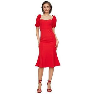 Trendyol Dames gedetailleerde jurk installeren. Jurk, rood, 40