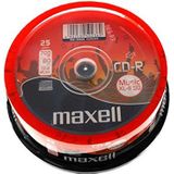 25 Maxell CD-R 700MB Music XL-II 80 in Cake Box speciaal voor muziek geschikte 80 MU onbewerkte ringen, 628523.59.GB