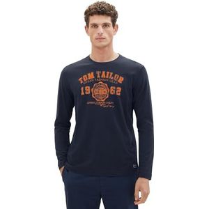 TOM TAILOR - 1039895 - T-shirt - Donkerblauw - Lange Mouwen - Heren