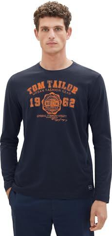 TOM TAILOR - 1039895 - T-shirt - Donkerblauw - Lange Mouwen - Heren