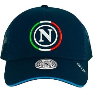 SSC Napoli Blauwe muts, EA7, tricolor-logo, officieel product, Blauw, Eén maat