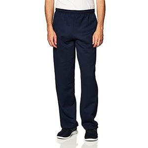 Gildan Fleece joggingbroek met open bodem voor volwassenen en zakken, stijl G18300, Donkerblauw, L