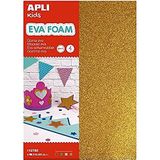 APLI Kids 12785 — EVA glitter zilver, goud, rood en groen A4 4 vellen