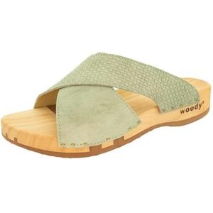 Woody Dames Mila houten schoen, jadegroen, 36 EU, jade-groen, 36 EU