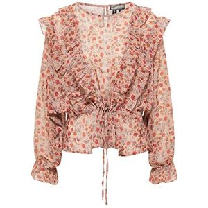 DreiMaster Vintage Dames blouse met lange mouwen, roze meerkleurig, M