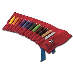 LAMY 3plus kleurpotloden 520 set van 12 kleurpotloden met 12 puntenslijper. Pennen van cederhout met ergonomische vorm en hoge kleurglans - extra dikke vulling Ø 10 mm, kleurstift Ø 15 mm