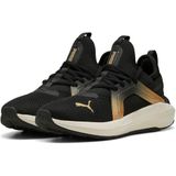 PUMA - Black-Warm White-Gold - Hardloopschoenen - Vetersluiting - Laag