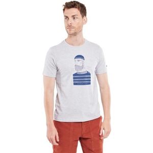 Armor Lux T-shirt met zeefdruk voor heren, Grijs gemêleerd/marine H23, S