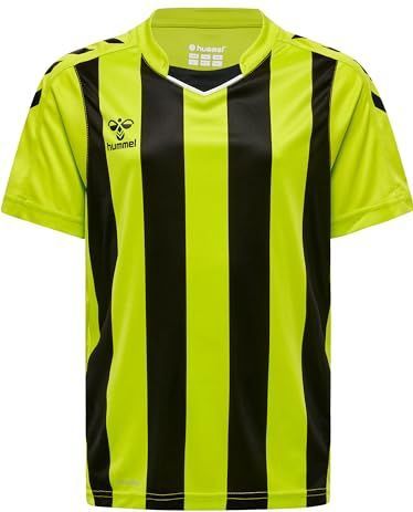 Hummel - Functioneel Shirt - Limoen - V-hals - Kwartmouw - Gestreept