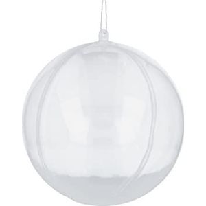 Transparante kunststof bol voor het ophangen van 2 delen met een diameter van 5 cm.