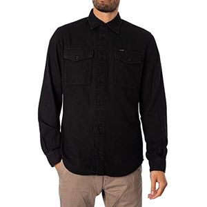 G-STAR RAW Heren Marine Slim Overhemd Shirt, Zwart (dark black gd 7647-B564), L, Zwart (Dk Black Gd 7647-b564), L