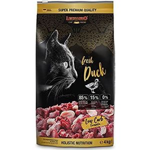 Leonardo Fresh Duck Kattenvoer, 4 kg, droogvoer voor katten met 85% vers vlees, compleet voer voor volwassen katten van alle rassen vanaf 1 jaar