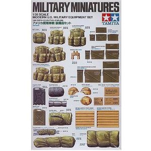 TAMIYA 35266 1:35 Diorama Set US Militaire Zub. Modern, modelbouwpakket, plastic bouwpakket, bouwpakket voor montage, gedetailleerde replica, goud