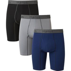 Hanes Boxershorts voor heren (verpakking van 3), Lange Been Assortiment - 3 Pack, XL