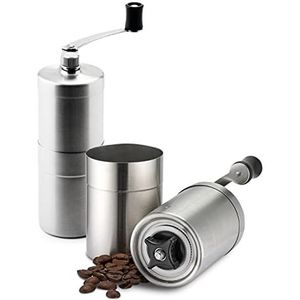 Wits koffiemolen compact met keramisch maalwerk, roestvrij staal, zilver, 5 x 5 x 15 cm