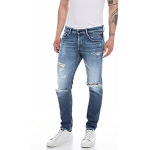 Replay Willbi Broken Edge Jeans voor heren, 009, medium blue., 40W x 34L