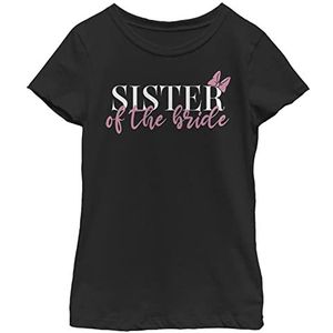 Disney Characters Sister of The Bride Girl's Solid Crew Tee, Black, X-Small, Schwarz, XS