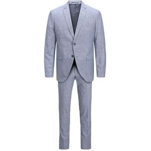 JACK & JONES Jprriviera Linen Suit Slim Fit Sn Pls pak voor heren, Chambray Blue/Fit: slim fit, 68 Grote maten