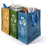 Perfetto - 0468D - Set met 3 Zachte Containers - Voor Papier Glas Kunststof