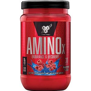 BSN Nutrition Amino X-Supplement met Vitamine D, Vitamine B6 en Aminozuren, Blauwe Frambozensmaak, 30 porties, 435 g