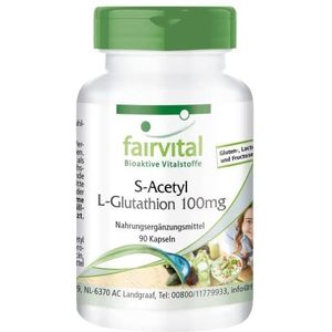 Fairvital | S-Acetyl L-Glutathion - 90 veganistische capsules - stabiele vorm van glutathion - hoge biologische beschikbaarheid - op kwaliteit getest en hoog gedoseerd - Made in Germany | fairvital