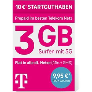 Telekom - MagentaMobil Prepaid M - SIM-kaart - 5G - Inclusief 3 GB & Allnet Flat
