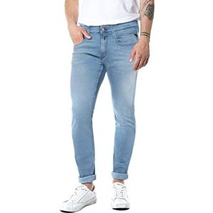 Replay Heren Jeans Anbass Slim-Fit met Power Stretch, Lichtblauw 010, 28W x 30L