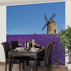 Apalis Vliesbehang lavendelgeur in de Provence fotobehang vierkant | vliesbehang wandbehang muurschildering foto 3D fotobehang voor slaapkamer woonkamer keuken | grootte: 240x240 cm, blauw, 95366