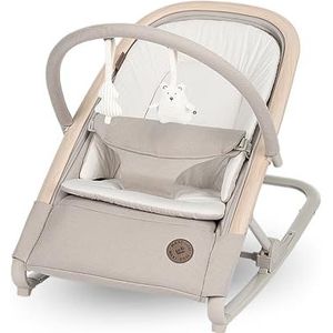 Maxi-Cosi Kori 2-in-1 Baby wipstoel met Speelgoedboog, 0-2 jaar, tot 15 kg, Baby Bouncer, 3 Ligstanden met één Hand, Easy-in Harnas, Lichtgewicht en Compact, 2 Speeltjes, Eco Care, Classic Beige