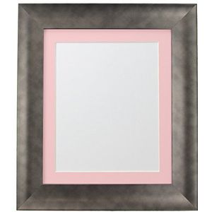 FRAMES BY POST Hygge Foto Frame, Tinnen met Roze Montage, 30 x 30 cm Afbeeldingsformaat 8 x 8 inch