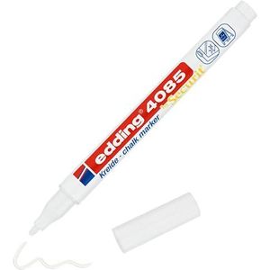 edding 4085 krijtmarker - wit - 1 krijtstift - ronde punt 1-2 mm - dunne krijtstift voor borden, uitwisbaar - voor het schrijven op ruiten, glas, spiegels - bordstift met dekkende kleuren