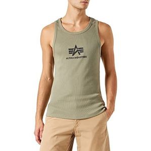ALPHA INDUSTRIES Heren Logo Tank Shirt met korte mouwen, olijf/zwart, XXL