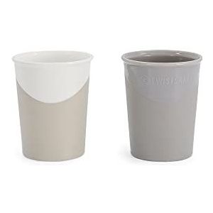 Twistshake 2X Baby Learning Cup, Feeding Cup, BPA Free, 170ml, Pastel Grey/White