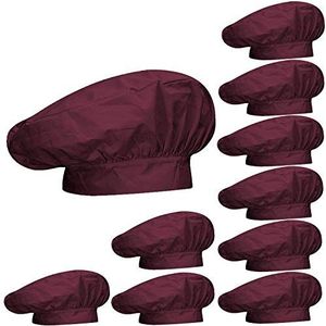 MISEMIYA Unisex kookmuts champignon-muts 918, granaat, Packung 10 Stück