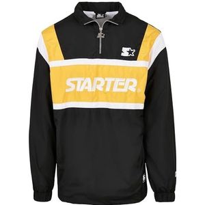 STARTER BLACK LABEL Heren Starter Half Zip Retro Jacket, zwart/goud/wit, XXL