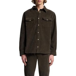7 For All Mankind Overshirt Corduroy Dark Olive, groen, XL