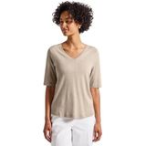 Street One - Gerda - T-shirt - Beige - V-hals