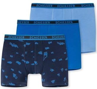 Schiesser Jungen 3 PACK Unterwäsche Boxershorts - 95/5 Organic Bio Baumwolle - Größe 92 bis 140