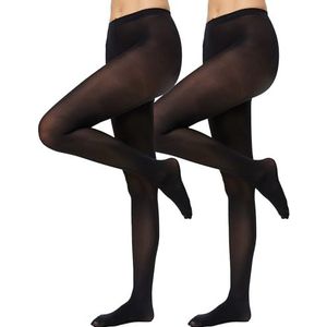 Nur Die damespanty 725013/2-pak ondoorzichtig, 40 DEN, maat 40 (fabrikantmaat: S (38-40)), zwart