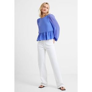 French Connection Dames crêpe licht Georgett Peplum Top Blouse, Baja Blauw, M, Baja Blauw, M