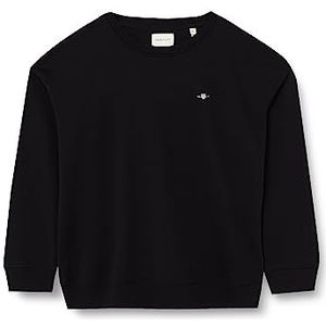 GANT REL Shield C-Neck Sweatshirt, voor dames, zwart, standaard, zwart, XS