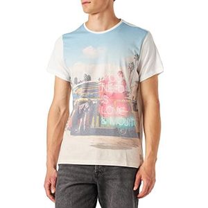 Blend Heren 20714064 T-shirt, 110602/Snow White, L