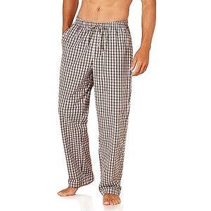 Amazon Essentials Men's Geweven pyjamabroek met rechte pasvorm, Zwart Grijs Plaid, XXL
