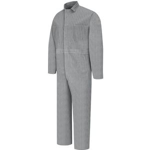 Red Kap Men's Tall Size Snap Front Cotton Coverall, Oversized Fit, Long Sleeve, Herringbone, 48